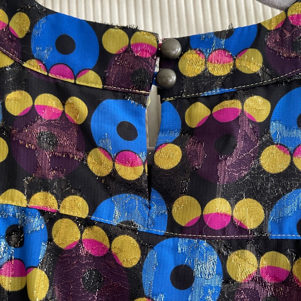 ANNA SUI x TARGET Multicolored Chiffon Dress Women’s Size Medium Retro Disco Mod - Picture 4 of 6